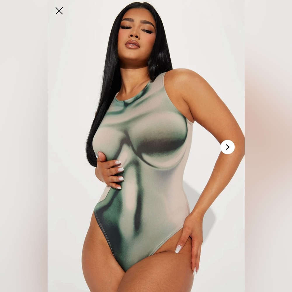 Green Body Printed Bodysuit